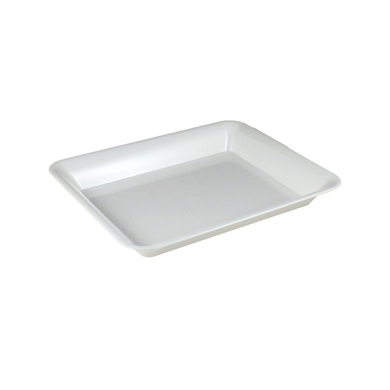 White Plastic Rectangular Tray 8"x10"