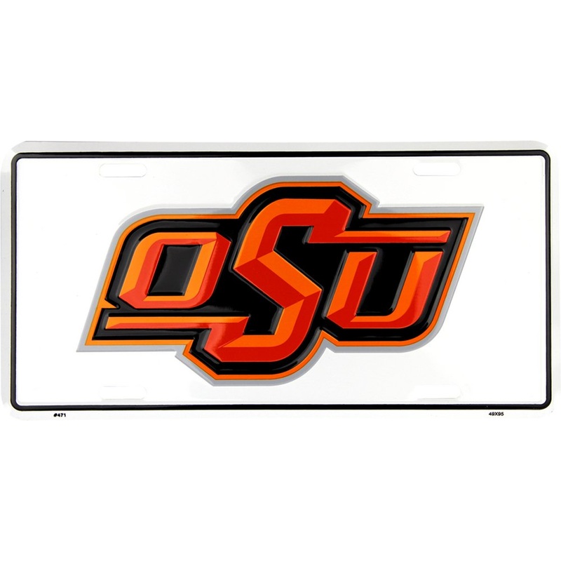 Oklahoma State University Embossed Metal License Plate