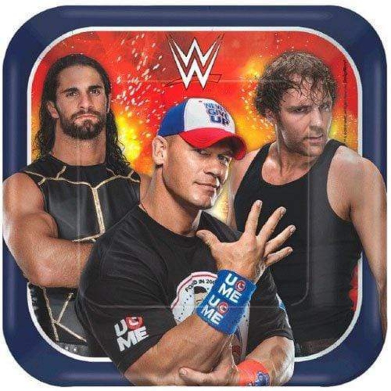 WWE Bash 7in Square Plates 7 (8 count)
