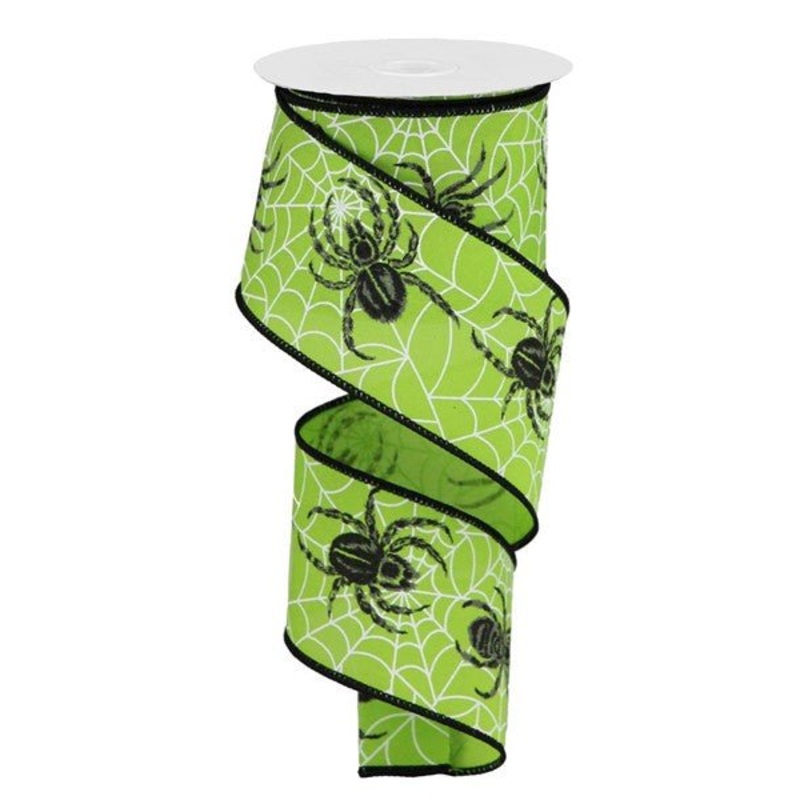 2.5" Spider Ribbon: Lime - 10yds