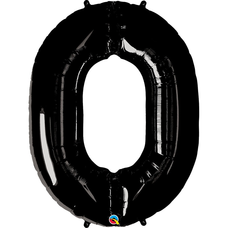 34" Number 0 Black