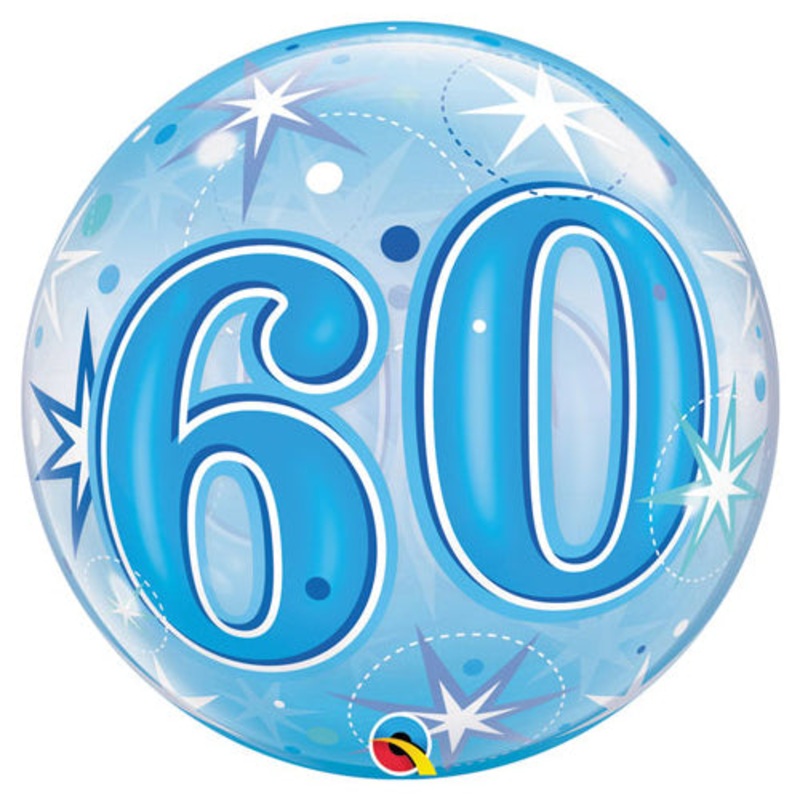 60 Blue Starburst Sparkle 22 Bubble Balloon