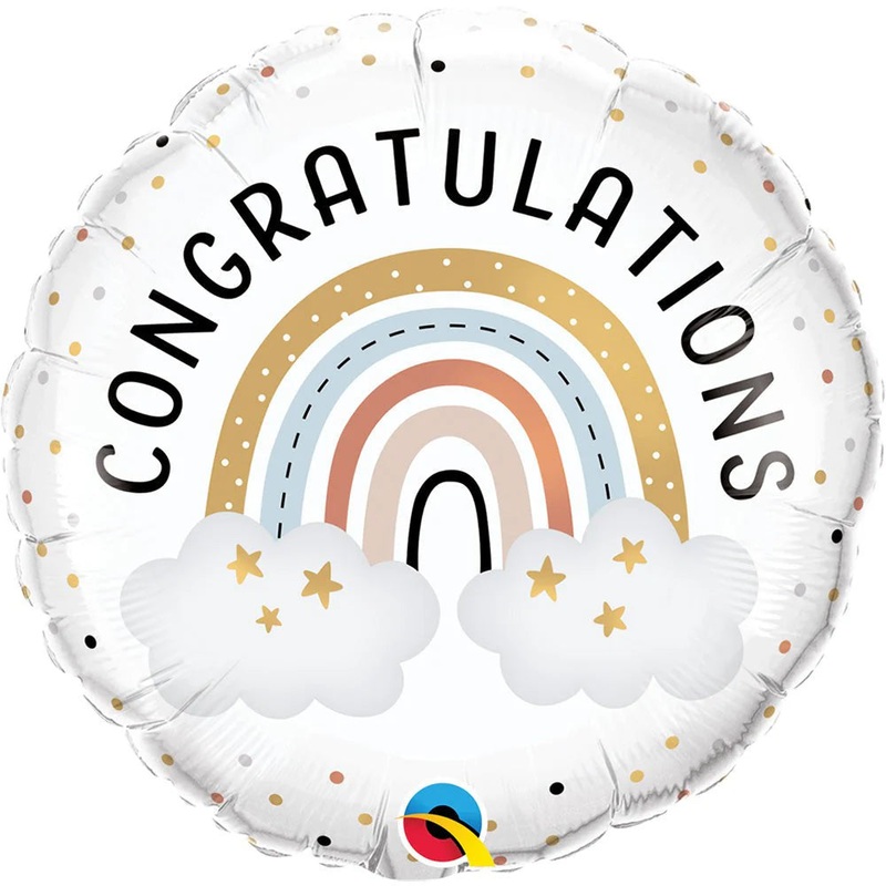 Qualatex 18" Congratulations Boho Rainbow Balloon