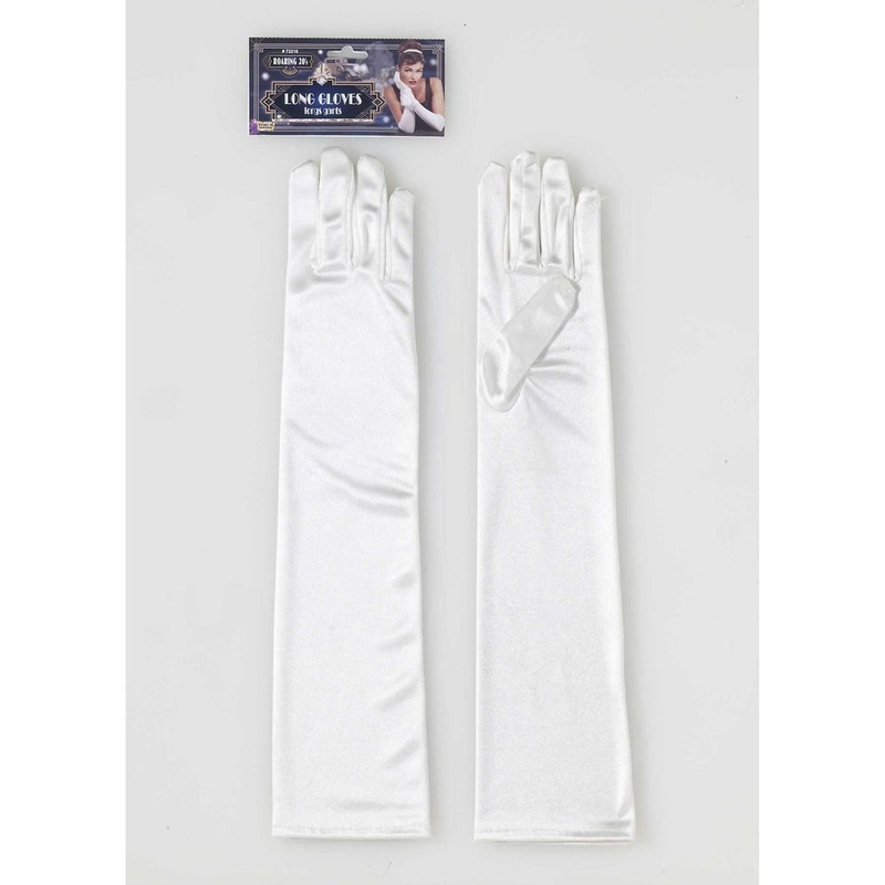 White Satin Flapper Gloves | 1ct