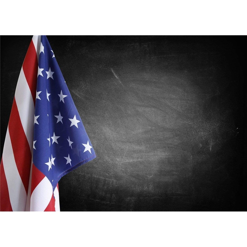 Kate American Independence Day American Flag Black Chalk Backdrop for Photography 5x3ft - newborns and babies Microfiber (Printed)