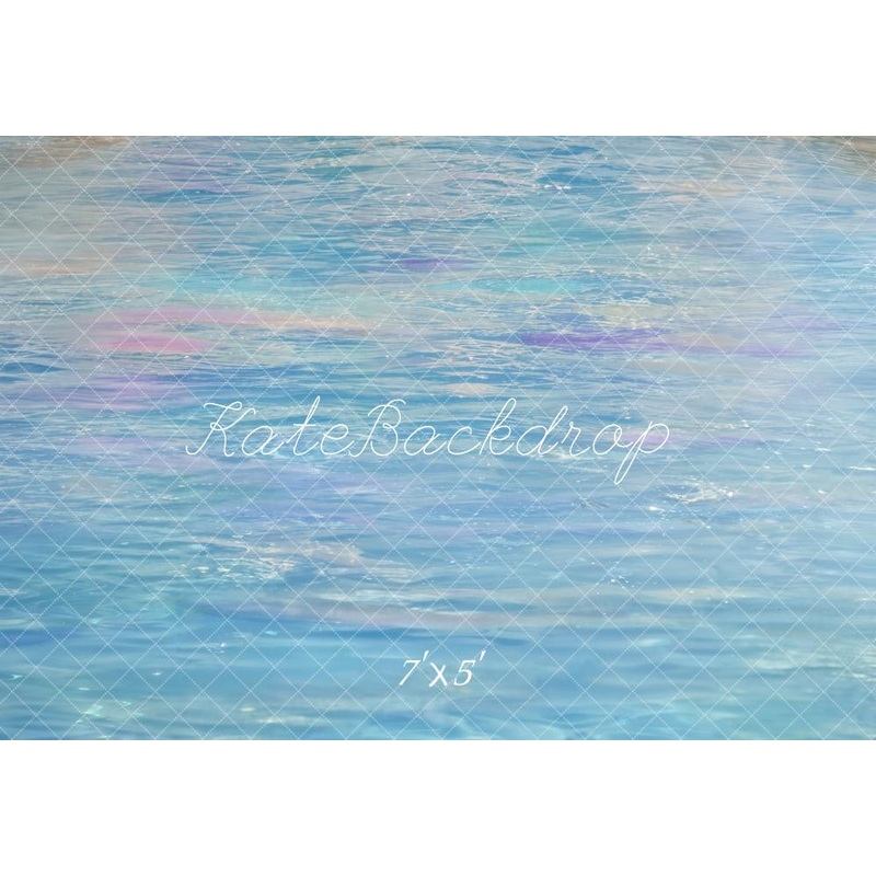 Kate Watercolor Blue Gradient Floor Backdrop Designed by Emetselch Microfiber (Printed) 7x5ft - small kids sitting / cake smash