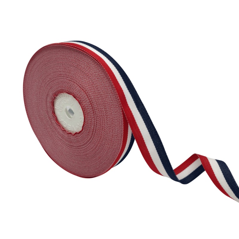 VEGA STRIPES | RED-WHITE-NAVY | 15MM | 25MTR