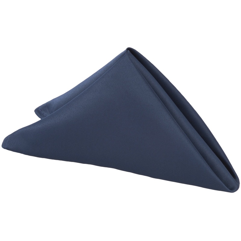 Lamour Satin Napkin 20"x20" - Navy Blue