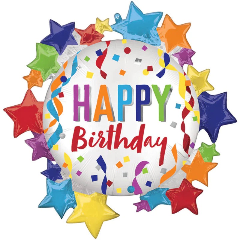 Satin Happy Birthday Star 4634101 - 30 in