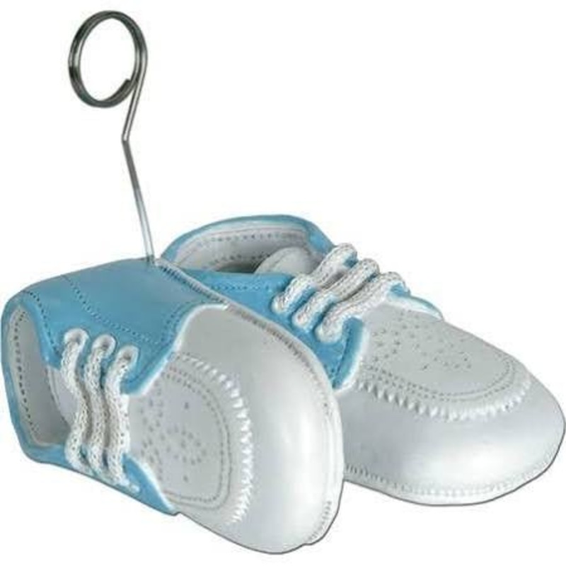 Baby Shoe Blue Balloon Weight/Photo Holder
