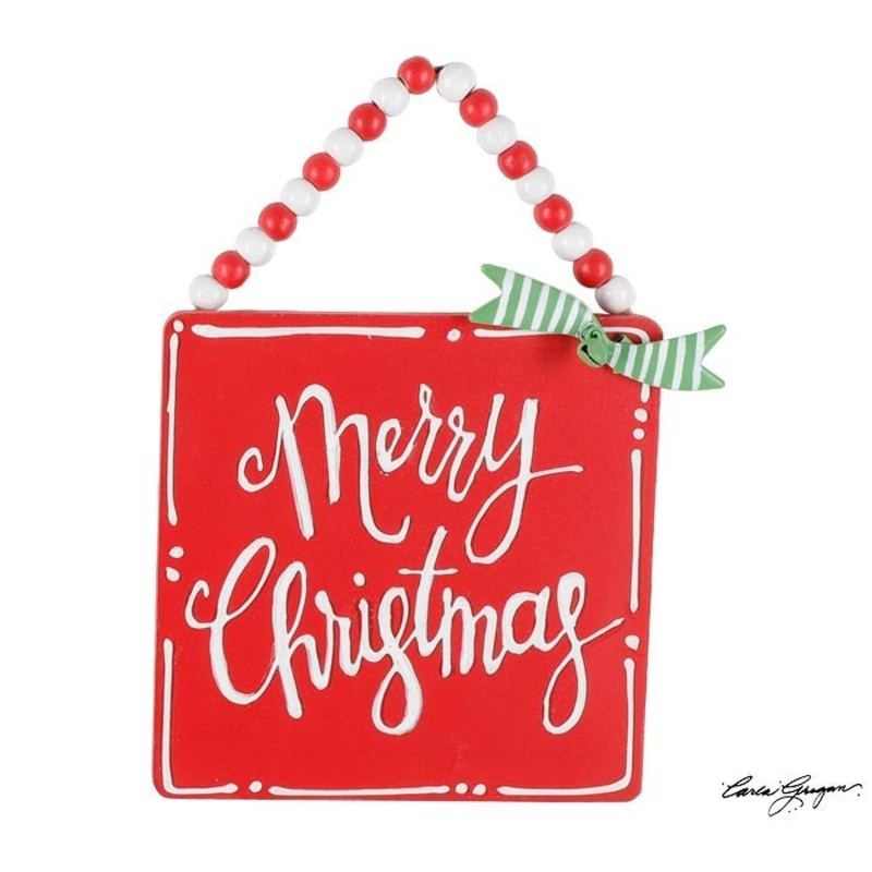 Merry Christmas Ornament with Bow