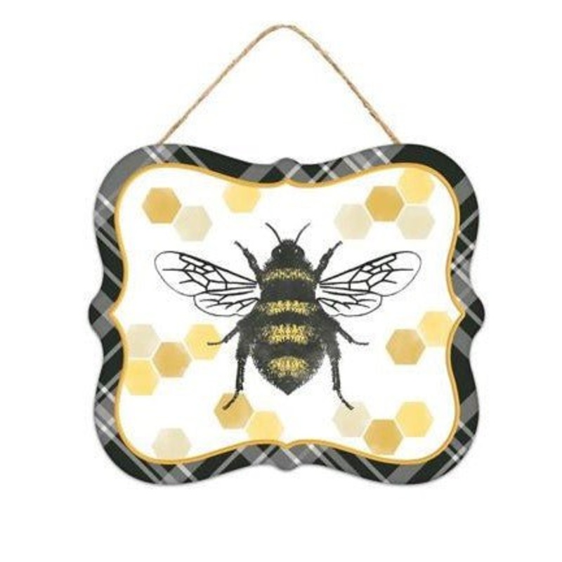 7" Metal Honey Bee Sign