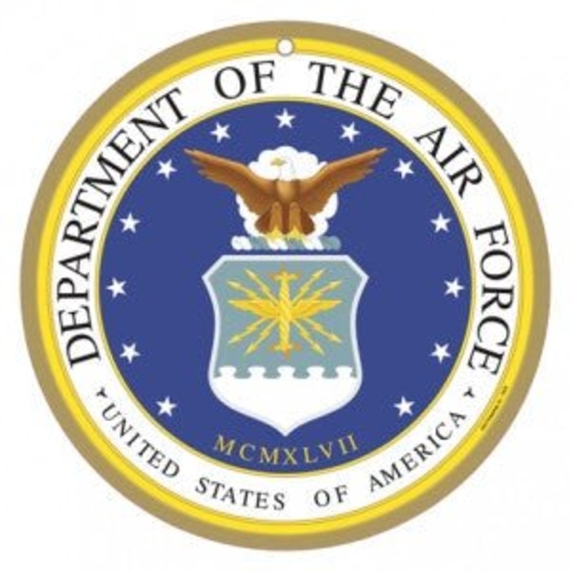 10" round US Air Force Logo Wooden Sign