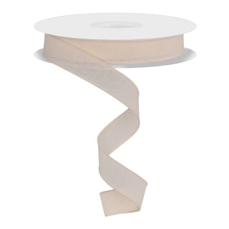 7/8" x 25yd Value Faux Burlap Ribbon: Cream