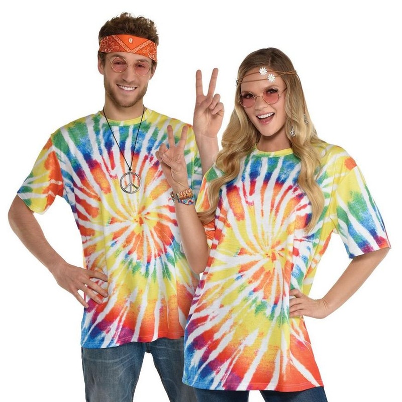 Adult 60s Hippy Tie-Dye T-Shirt Large/XL