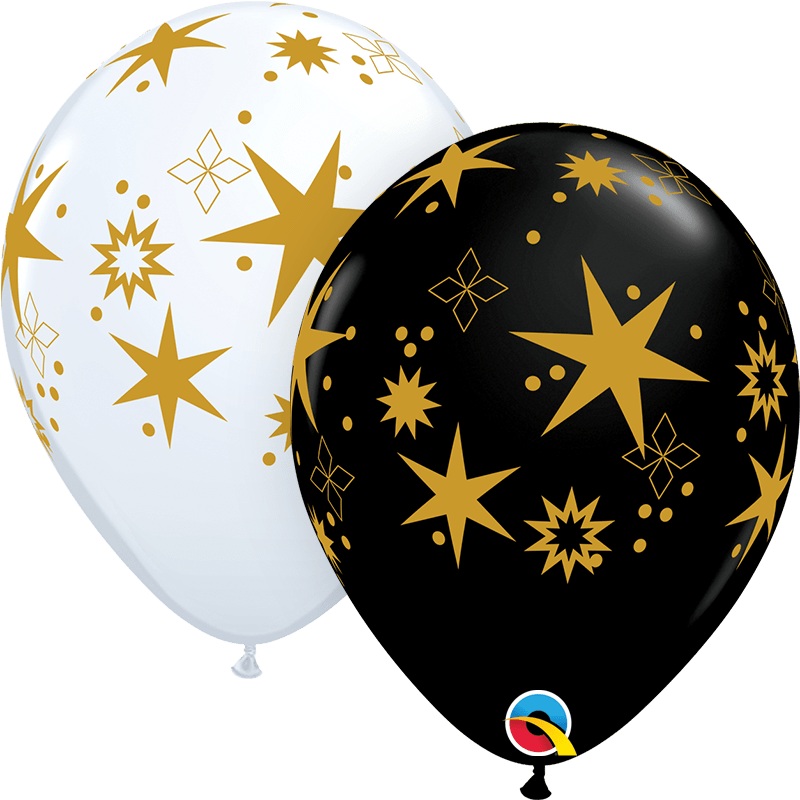 Assorted Star Patterns 11 Latex Balloons (50 count)