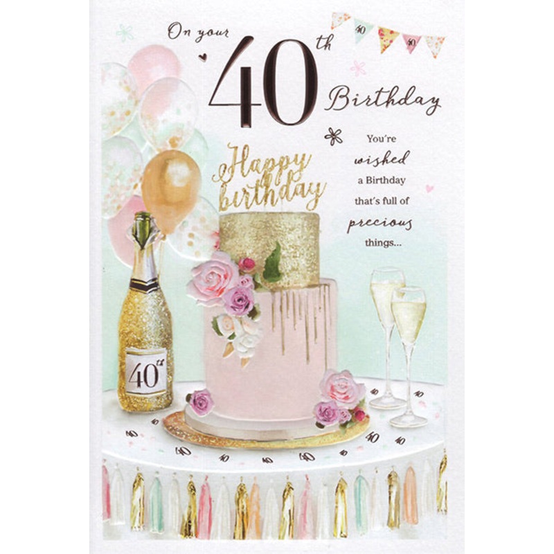40th Birthday Card - Contemporary Essence  Design