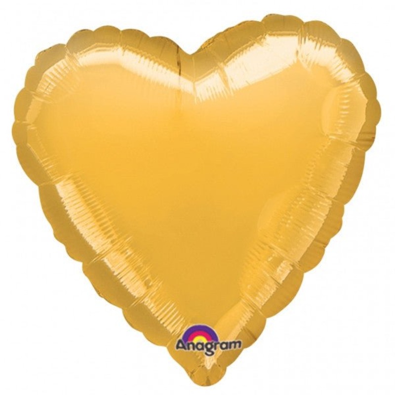 Metallic Gold Heart Mylar Balloon 18" | 1ct.