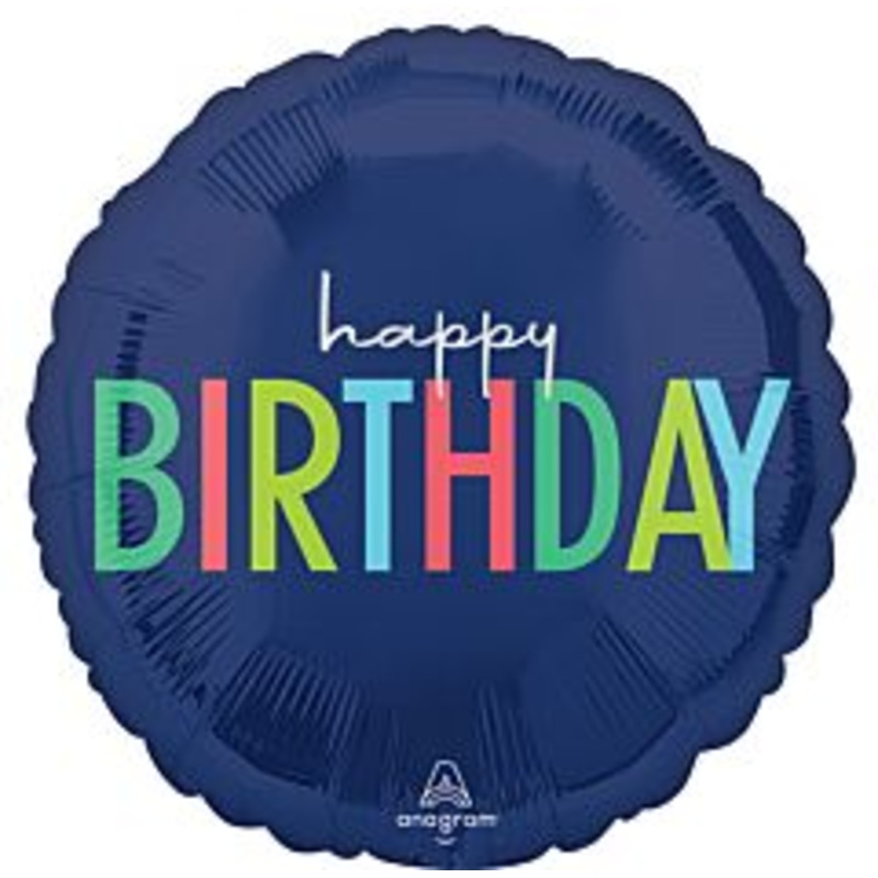 #292 Modern Birthday 18in Printed Mylar