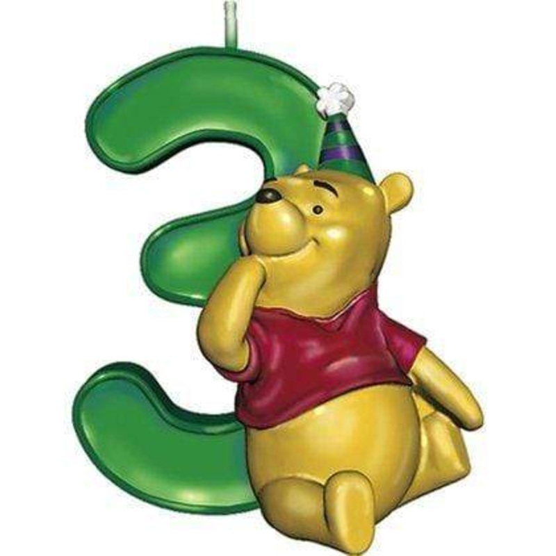 Winnie the Pooh Number 3 Candle
