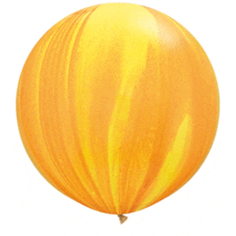Yellow & Orange SuperAgate 30 Latex Balloons (2 count)