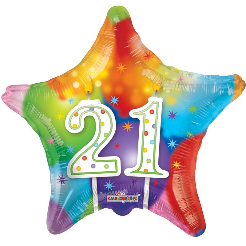 21st Birthday Candles 18 Balloon