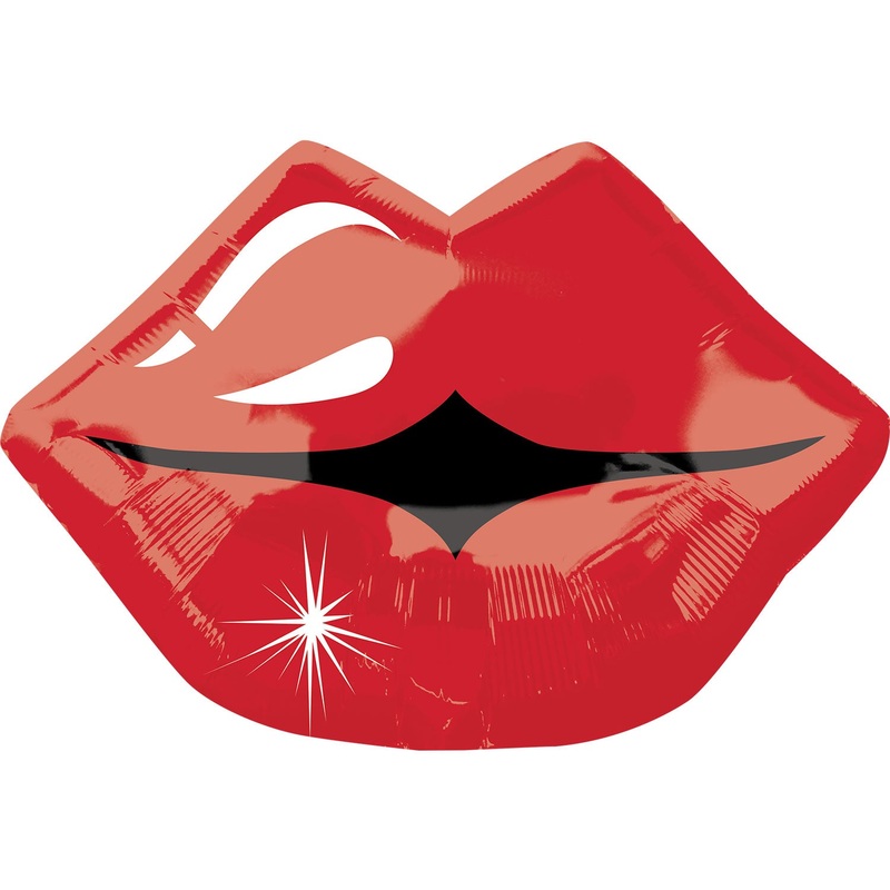 Red Kissy Lips Junior Shape Helium Foil Balloon