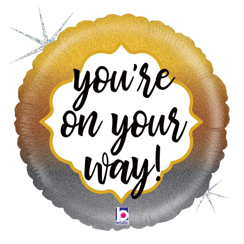 You're On Your Way! Ombr 18" Holographic Balloon