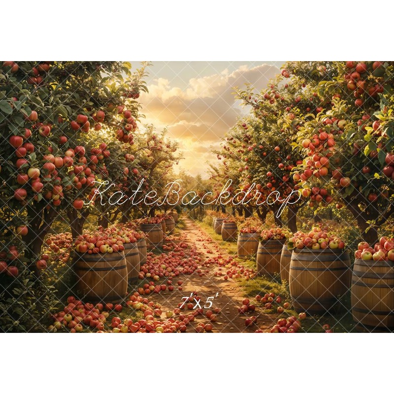 Kate Apple Orchard Path Backdrop Designed by Emetselch Microfiber (Printed) 7x5ft - small kids sitting / cake smash