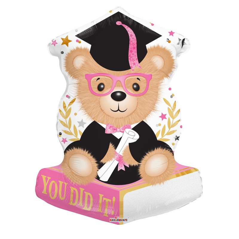 You Did It Graduation Bear Pink 18 Balloon