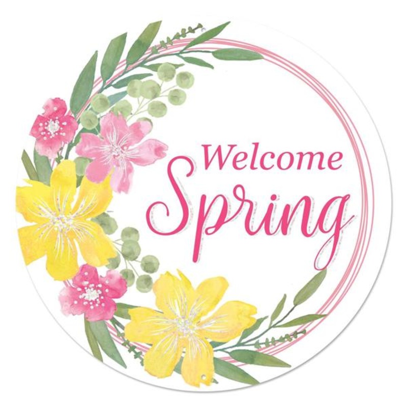 12" Metal Welcome Spring Sign