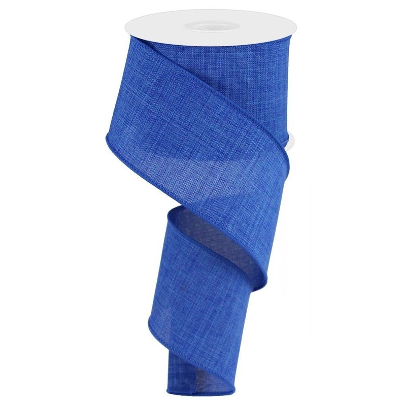 2.5" Royal Blue Linen Ribbon - 50Yds
