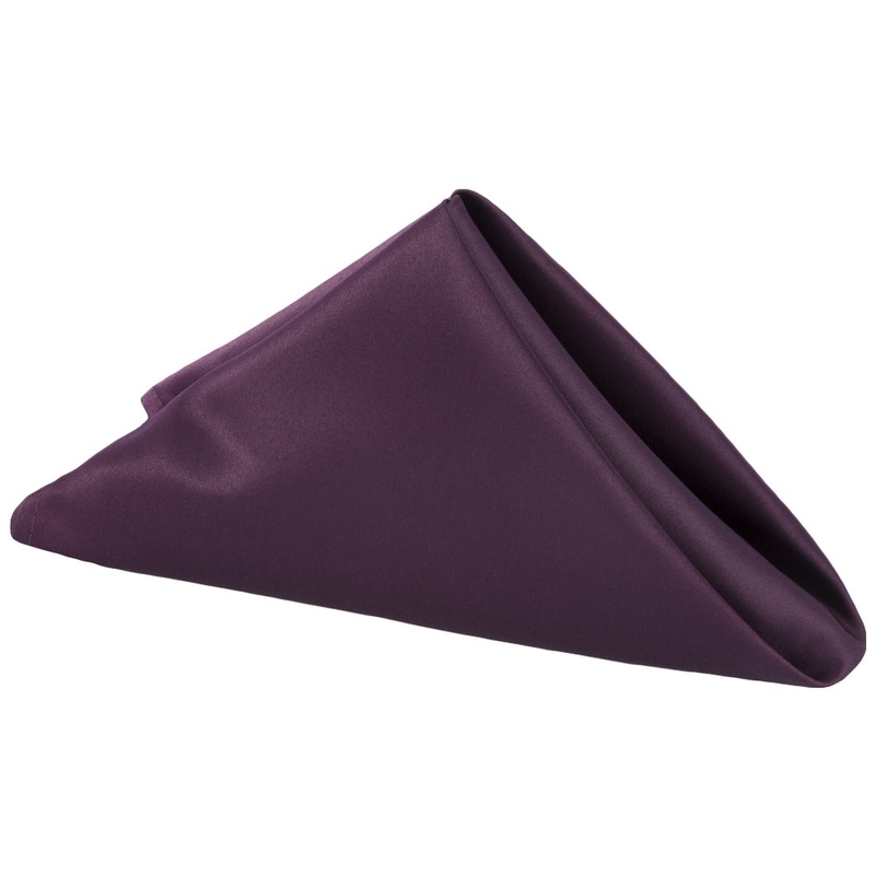 Lamour Satin Napkin 20"x20" - Eggplant/Plum