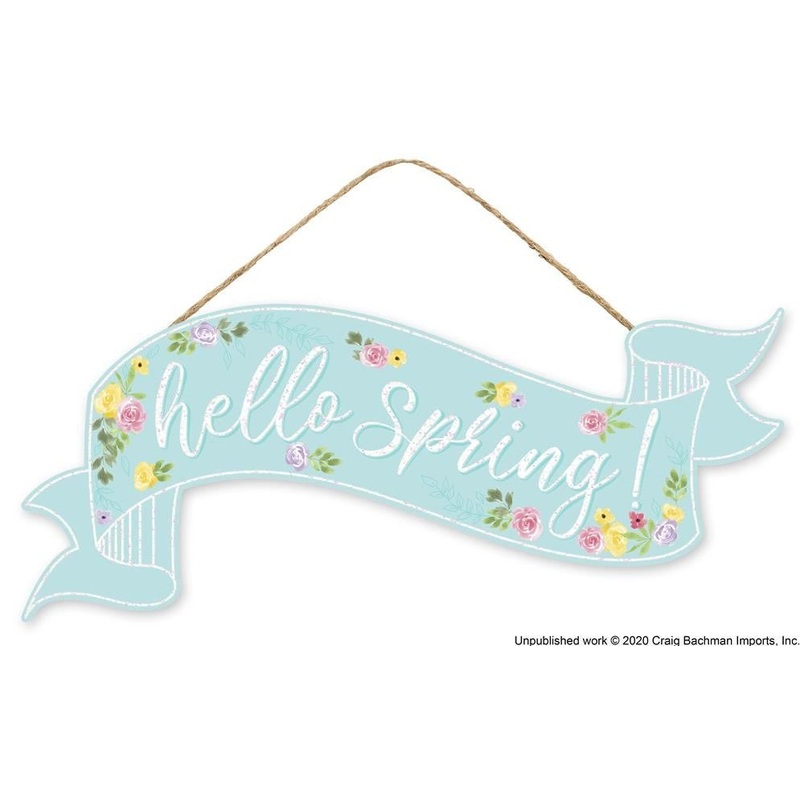 15" Hello Spring Banner Sign