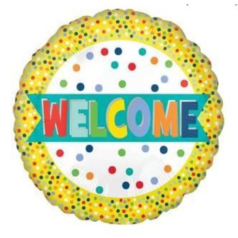 Welcome Lots of Dots Mylar Balloon 18in | 1ct