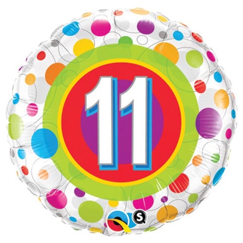 Age 11 Colorful Dots 18 Balloon