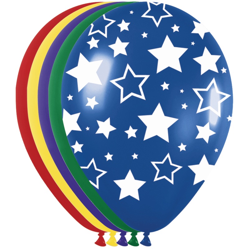Assorted Bold Stars 11 Latex Balloons (50 count)