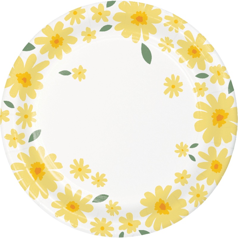 Sweet Daisy Paper Dessert Plate 7" | 8 ct