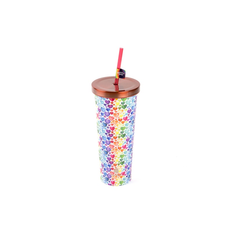 Core Home - PRIDE 24oz Chilly Tumbler Rainbow Hearts