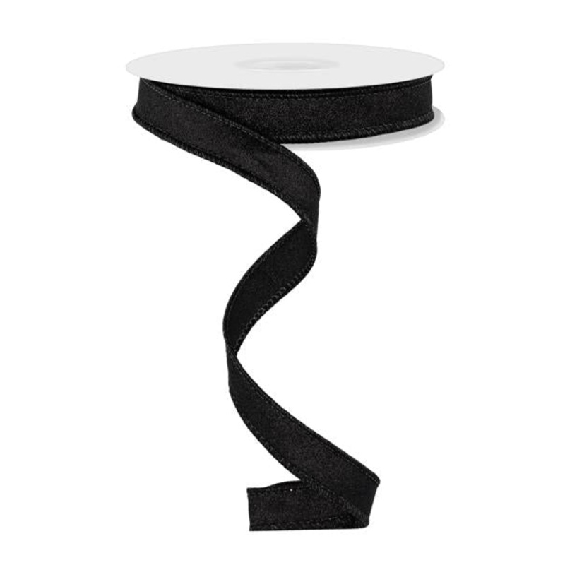 5/8" Shimmer Glitter Ribbon: Black - 10yds