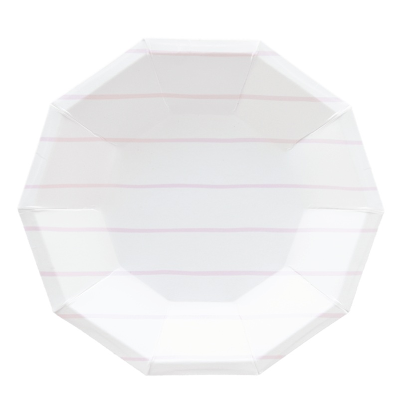 Frenchie Striped Lilac Plates 8" | 8ct