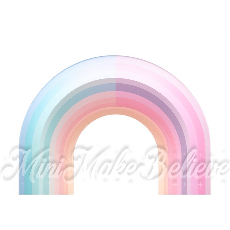 Kate 3D Colorful Rainbow Arch Backdrop Designed by Mini MakeBelieve 7x5ft - small kids sitting / cake smash Microfiber (Printed)