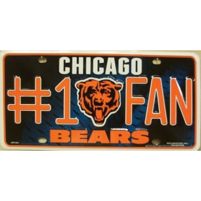 Chicago Bears Fan NFL Metal License Plate