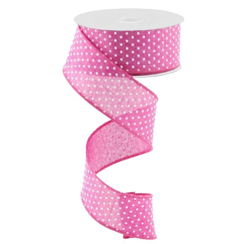 1.5" Raised Swiss Dot Ribbon: Fuchsia - 10yds
