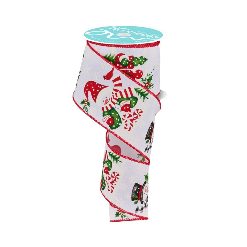 2.5" Winter Snowman Ribbon: White