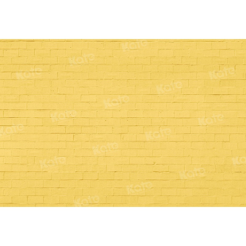 Kate Yellow Brick Wall Backdrop Designed by Chain Photography 7x5ft - small kids sitting / cake smash Microfiber (Printed)