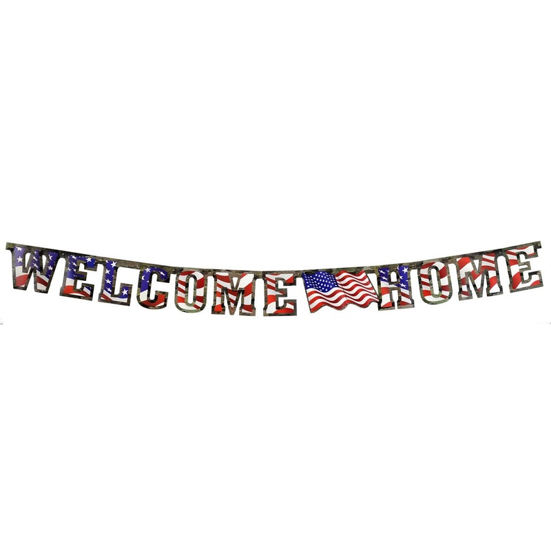 Welcome Home American Heroes Patriotic Banner 7.5' | 1 ct