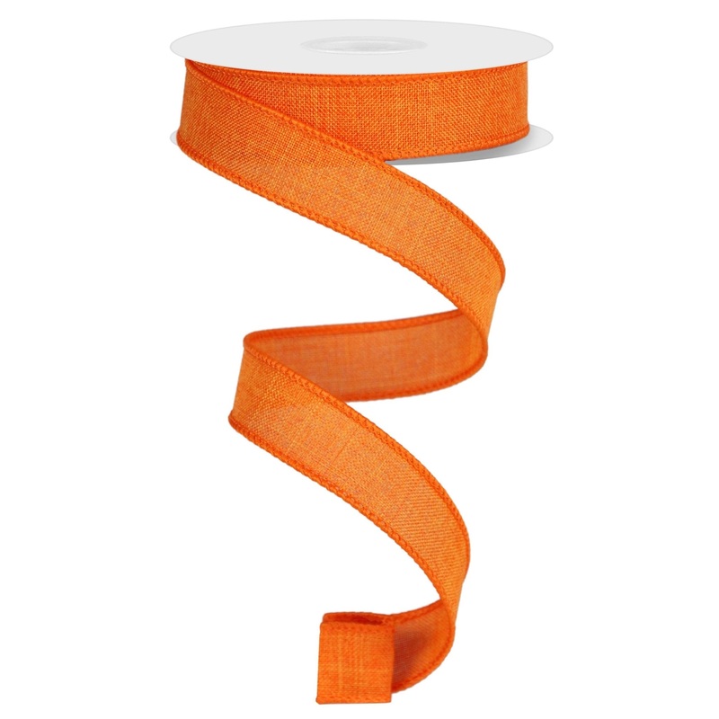 7/8" New Orange Royal Faux Burlap Ribbon - 10yds