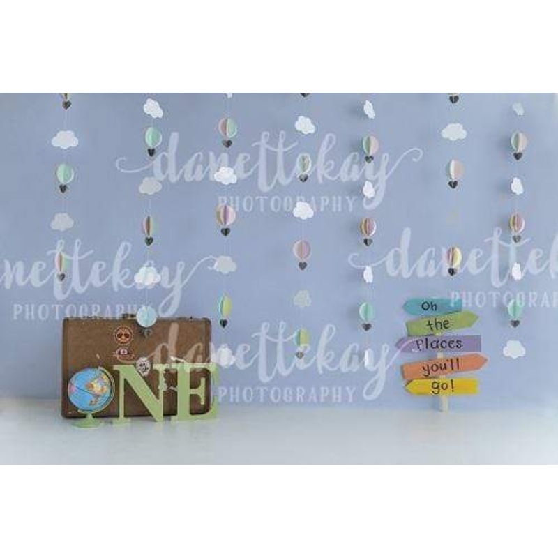 Kate 1st Birthday Children Travel Backdrop for Photography Designed by Danette Kay Photography 5x3ft - newborns and babies Microfiber (Printed)