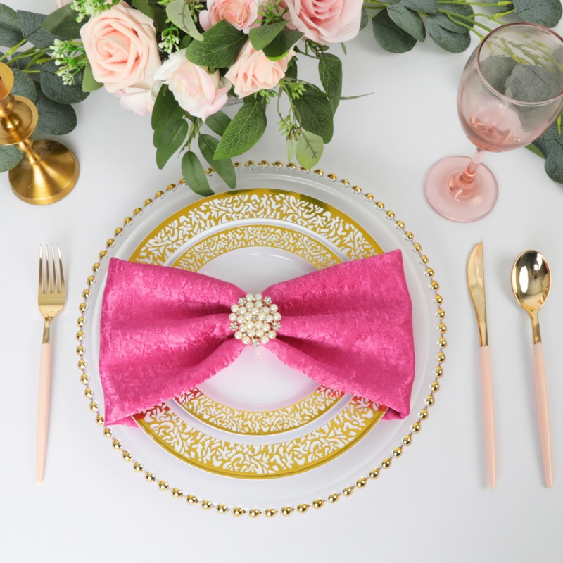5 pcs/pk Crinkle Shimmer Napkin 20"x20" - Fuchsia